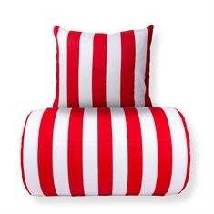 Beddengoed - 100% katoensatijn - Nordic Stripe - Brede rode strepen