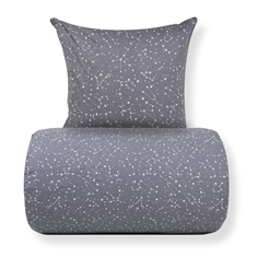 Beddengoed - 100% katoen - Zodiac grey - Omkeerbaar met sterren