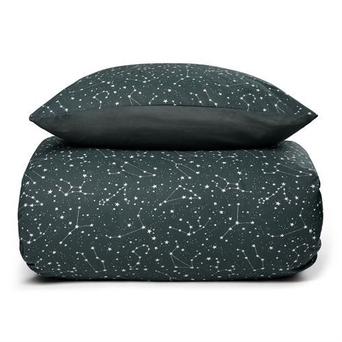 Tweepersoons beddengoed - 200x220 cm - Dekbedovertrek van 100% katoen - Zodiac groen - Sterrenbeeld - Borg Living beddengoedset