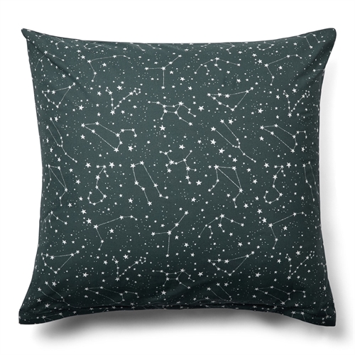 Kussensloop - 60x63 cm - Hoofdkussensloop in 100% katoen - Zodiac groen - Sterrenbeeld - Borg Living