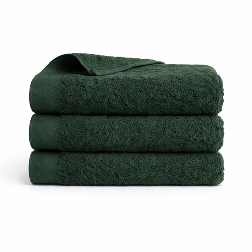 Katoenen handdoek - 100% katoen - Gastenhanddoek 40x60 cm - Klaproos - Donkergroen