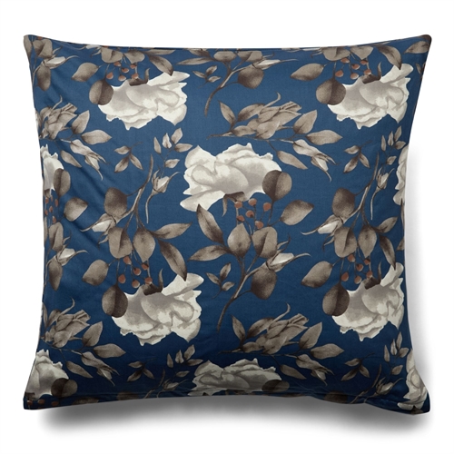Kussensloop 60x63 cm - 100% zacht katoen satijn - Blossom blue - By Night