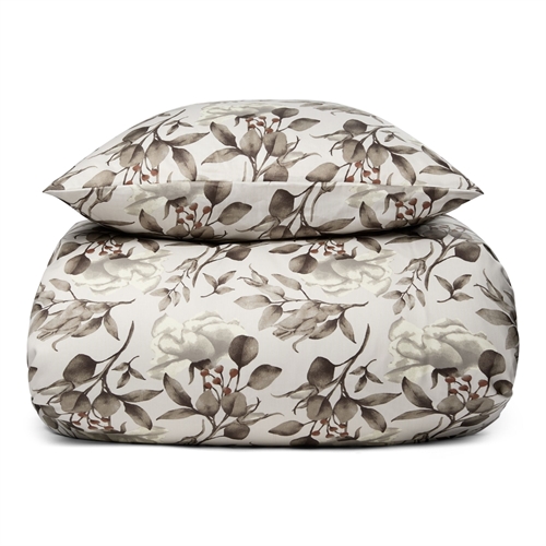 Bloemen beddengoed 140x220 cm - 100% Zacht katoen satijn - Blossom white - By Night beddengoedset