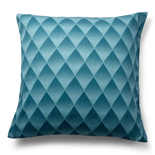 Kussensloop van 100% zacht en luxe katoen satijn - 60x63 cm - Harlekijnpatroon in een prachtige blauwe kleur - Kussensloop van By Night