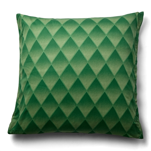 Kussensloop van 100% zacht en luxe katoen satijn - 60x63 cm - Harlekijnpatroon in een prachtige groen kleur - Kussensloop van By Night