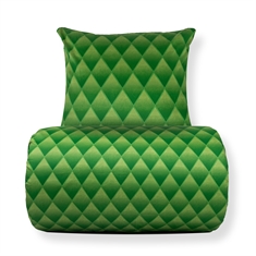 Beddengoed - 100% katoensatijn - Groen 3D harlekijnpatroon