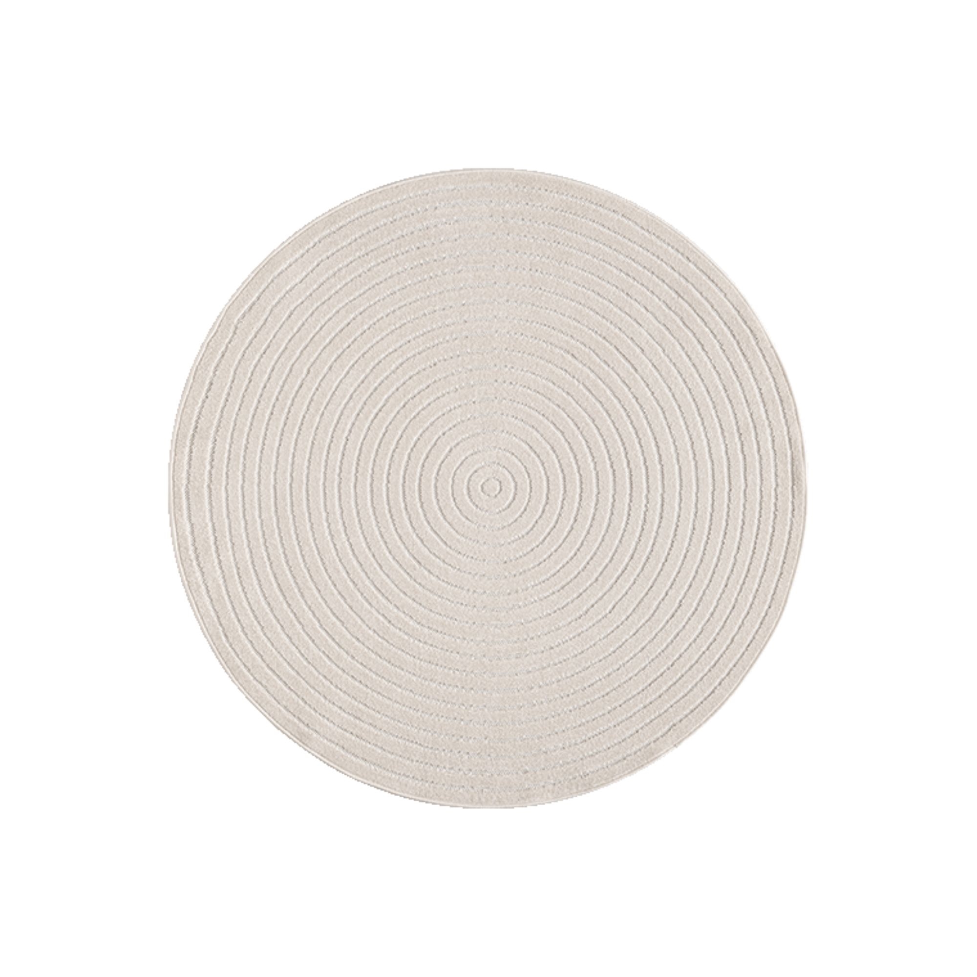 Rond vloerkleed - Ø 160 cm - Geweven - Crèmekleurig met patroon - Tenerife - Nordstand Home