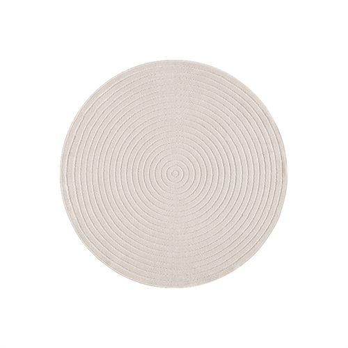 Rond vloerkleed - Ø 160 cm - Geweven - Crèmekleurig met patroon - Tenerife - Nordstand Home