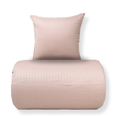 Beddengoed - 100% katoensatin - Roze jacquardgeweven - Effen 