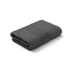 JUNA handdoek - 100% biologisch katoen - Check donkergrijs