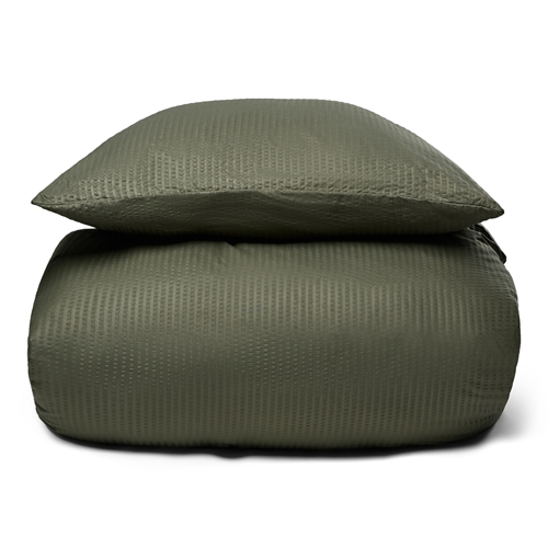 Seersucker beddengoed 140x220 cm - Beddengoed set in microvezel - Groen kreukellinnen van IN Style