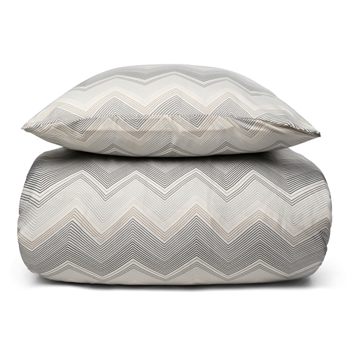 Beddengoed 140x200 cm - Grijs zigzag patroon beddengoed set - Microvezel beddengoed - IN Style beddengoed 