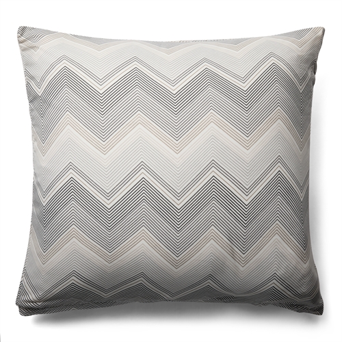 Kussensloop 60x63 cm - Grijs zigzag patroon hoofdkussensloop - Microfiber kussensloop - IN Style