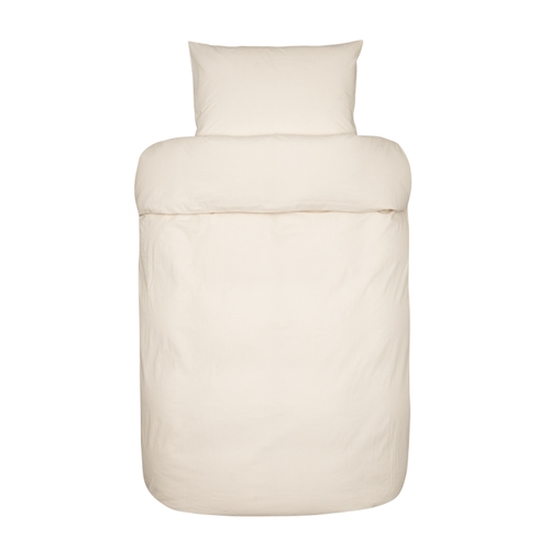 Crêpe beddengoed 200x220 cm - Lyra beige - Beddengoed van 100% biologisch katoen - Høie tweepersoonsdekbedovertrek