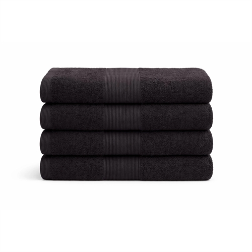 Badhanddoek - 70x140 cm - Zwart - 100% Katoen - Badstof handdoek van By Borg