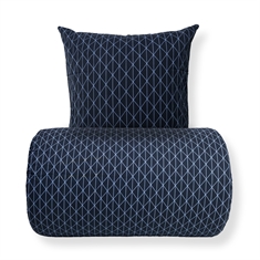 Beddengoed - 100% katoen - Omkeerbaar met blauw harlequin-design