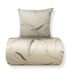 Beddengoed - 100% katoensatijn - Iris - Beige bloemenprint
