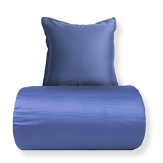 Beddengoed - 100% katoensatijn - Blauw met lichtblauwe pipingrand
