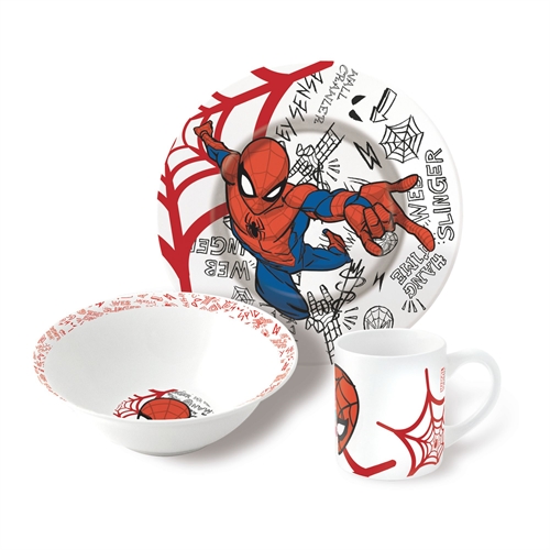 Spiderman keramisch servies voor kinderen - Eetset in 3 delen voor kinderen - Spiderman