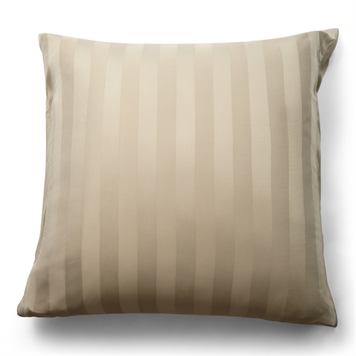 Bamboe kussensloop - 100% Natuurlijk bamboe - 60x63 cm - Zandkleurig, jacquardgeweven kussensloop met strepen