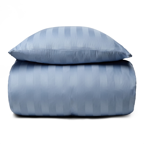 Bamboe beddengoed - 140x220 cm - 100% natuurlijk bamboe - Blauw, jacquard geweven beddenset met strepen