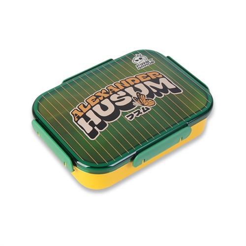 Alexander Husum lunchbox met verdeler - groen en geel