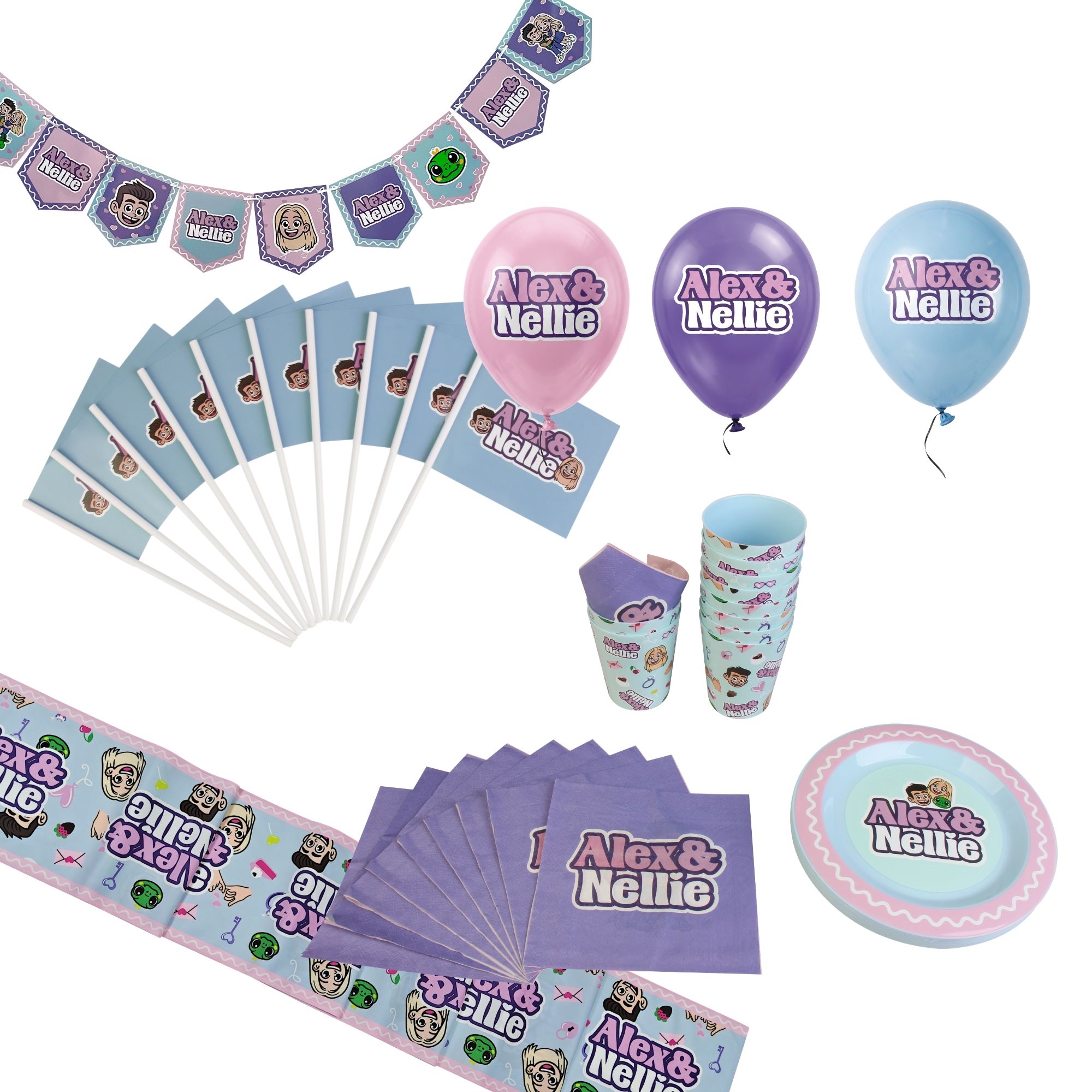 Alex & Nellie Soulmates feestpakket - Feestaccessoires voor 10 personen