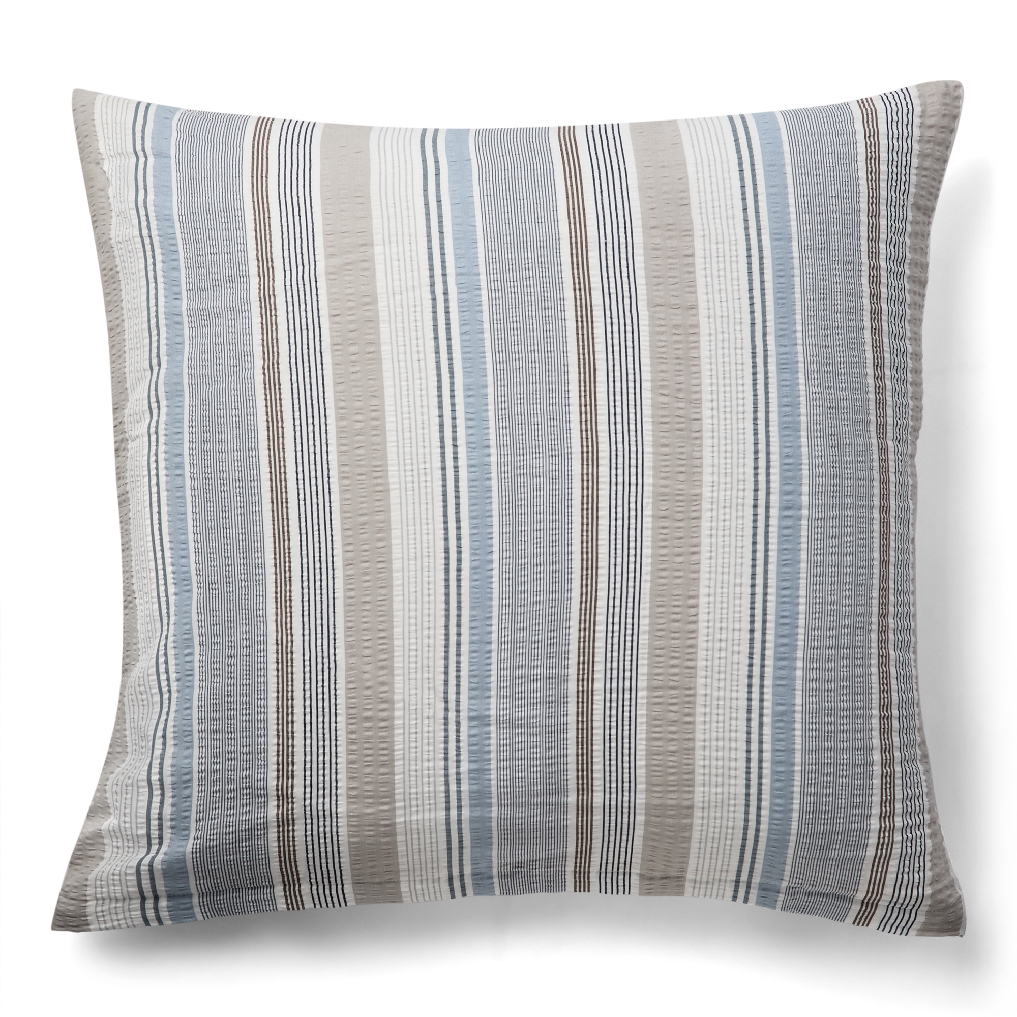 Kussensloop 60x63 cm - Seersucker beddengoed - 100% katoenen krepp - Blauwe strepen