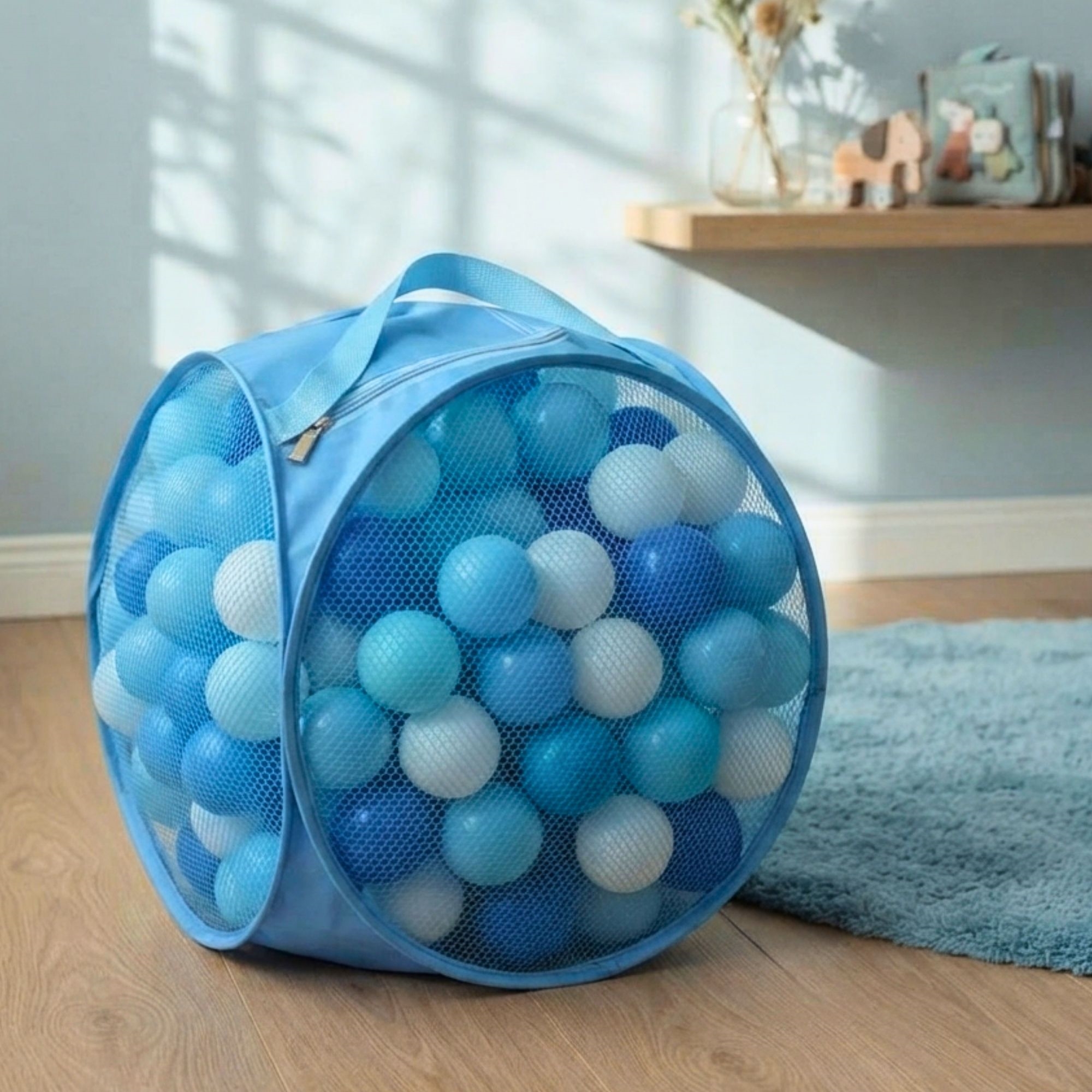 Plastic ballen voor ballenbak - 100 stuks - Blauw mix