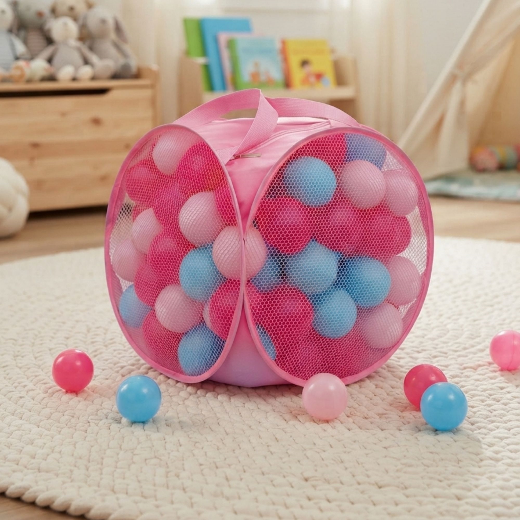 Plastic ballen voor ballenbak - 100 st. - Roze mix