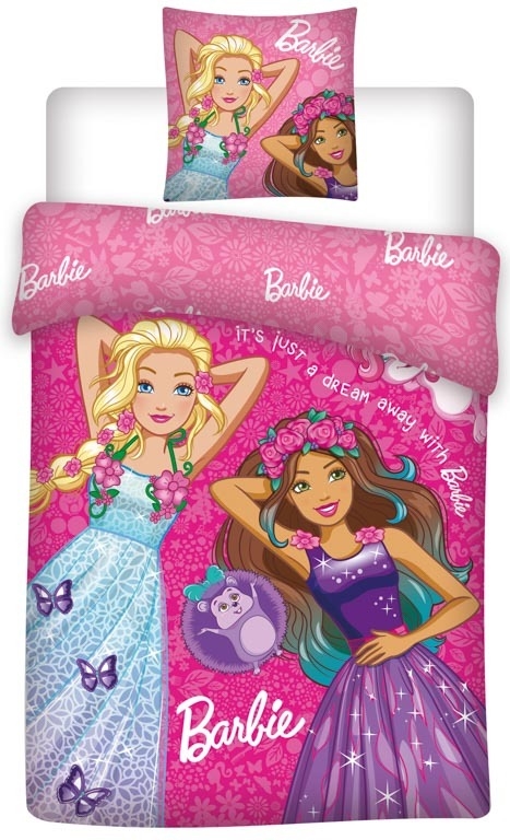 Barbie beddengoed - 100% katoen - Junior beddengoed 100x140 cm - Barbie en motieven