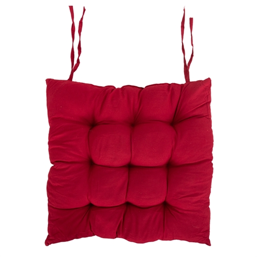 Stoelkussen - 35x35x6 cm - Effen bordeaux tuinkussen