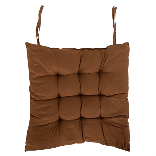 Stoelkussen - 35x35x6 cm - Effen bruin tuinkussen