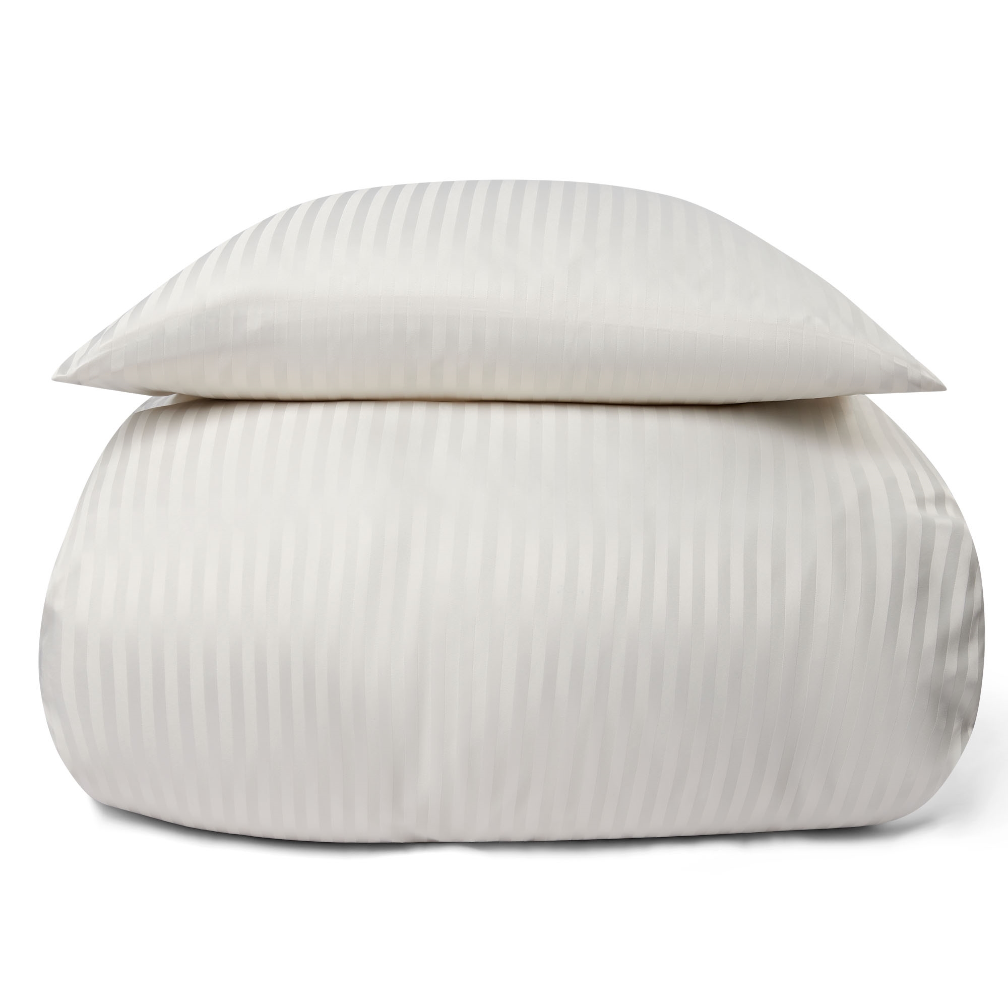 Beddengoed - Microfiber - Effen microfiberbeddengoed met crèmekleurige strepen
