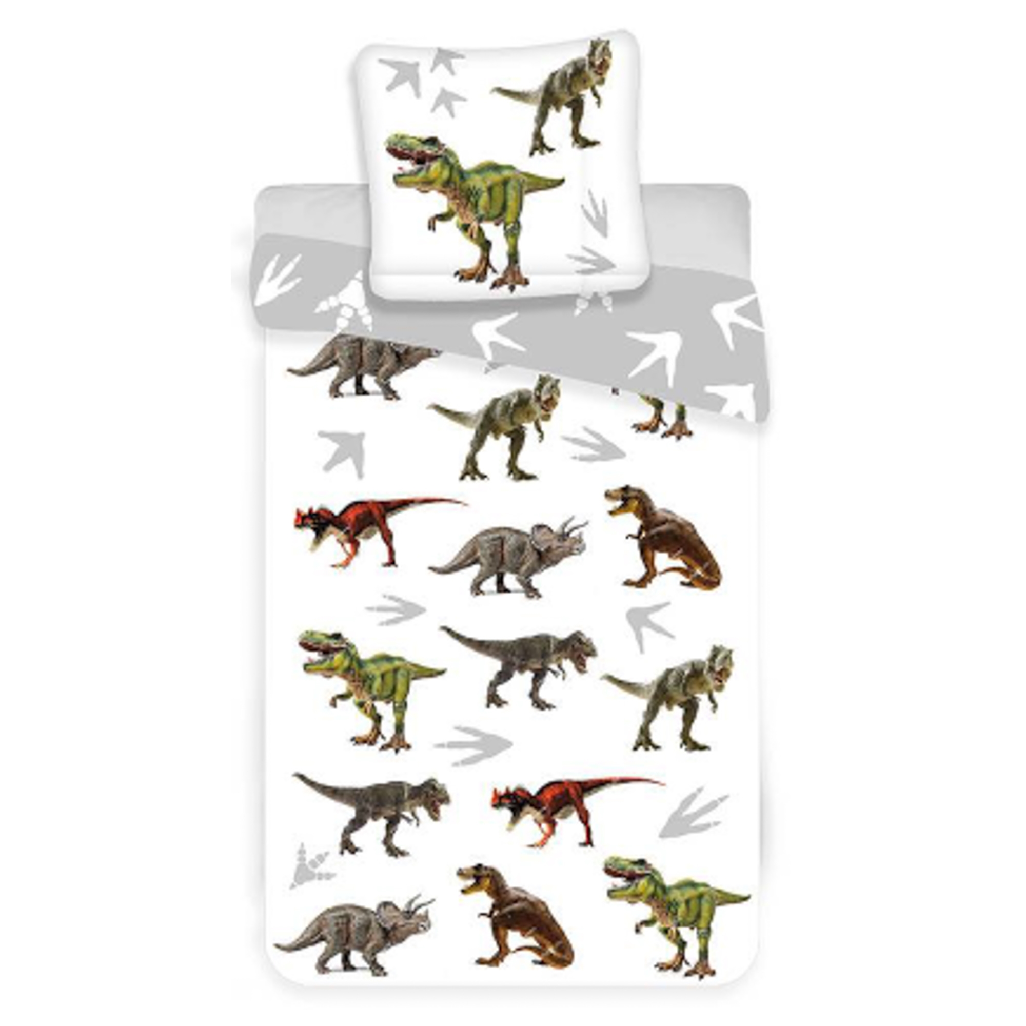 Dinosaurus beddengoed voor volwassenen - 150x210 cm - Dinosaurus beddengoedset - 100% katoen - Dekbedovertrek met 2 designs