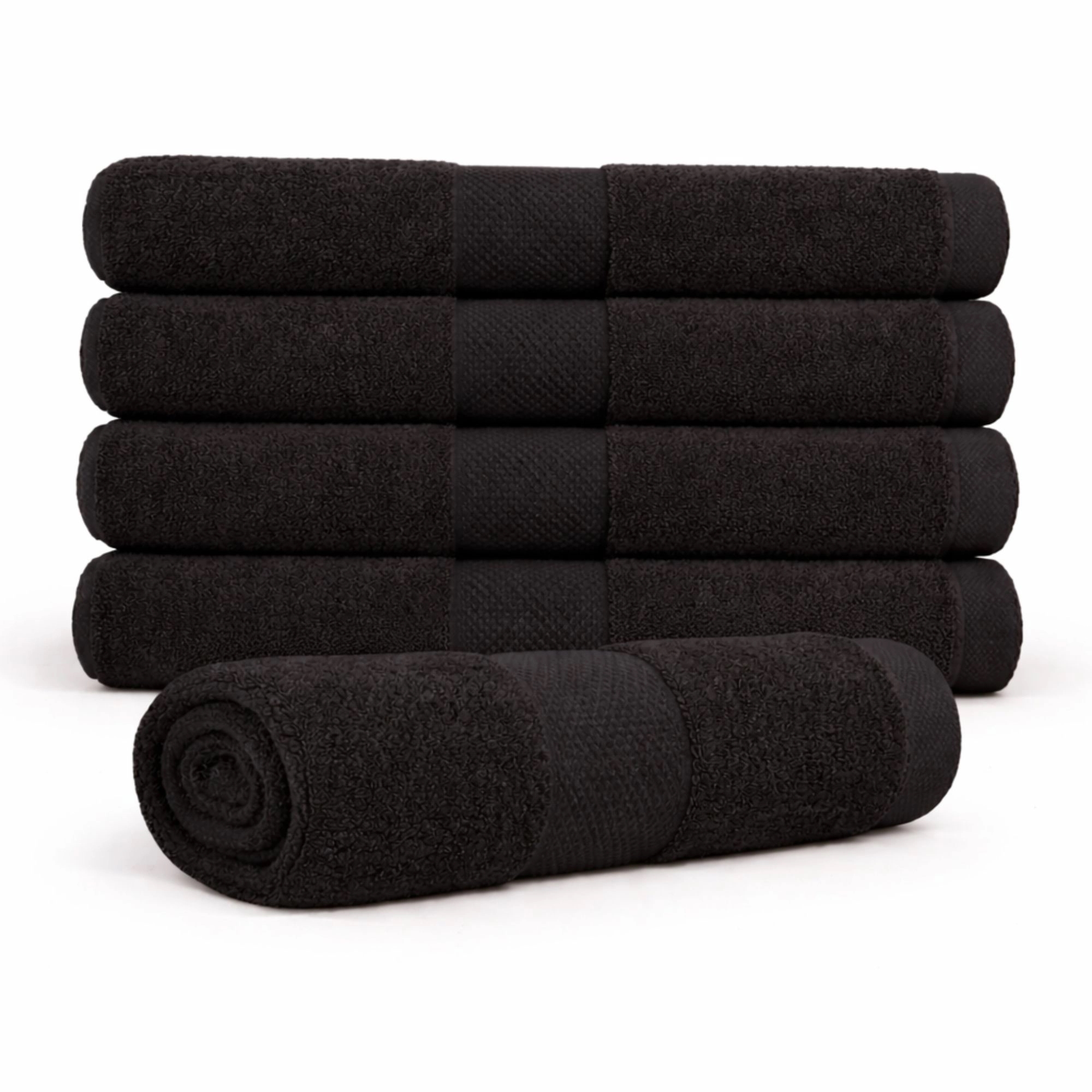Katoenen handdoek - 100% katoen - Badhanddoek 70x140 cm - Diamant - Zwart