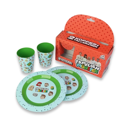 Familien Münster kop- & bordenset - Kinderservies met twee borden en twee bekers