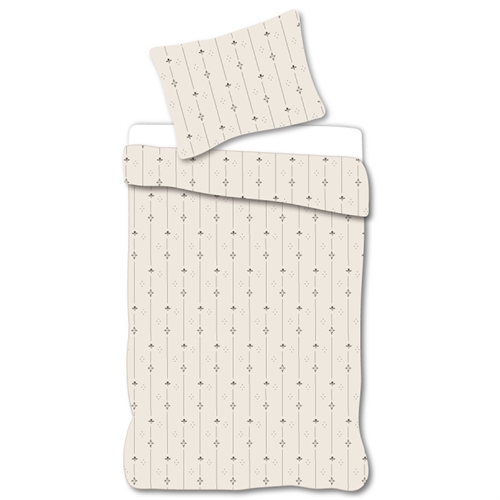 Baby beddengoed 70x100 cm - Wit beddengoed met zwarte gestreepte patronen - 100% zacht katoenen bedlinnen