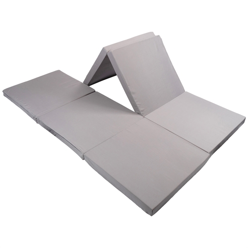 Vouwmatras - Dubbel - Populair als gastenmatras - 6 cm comfortschuim - Nordstrand Home lichtgrijs schuimmatras