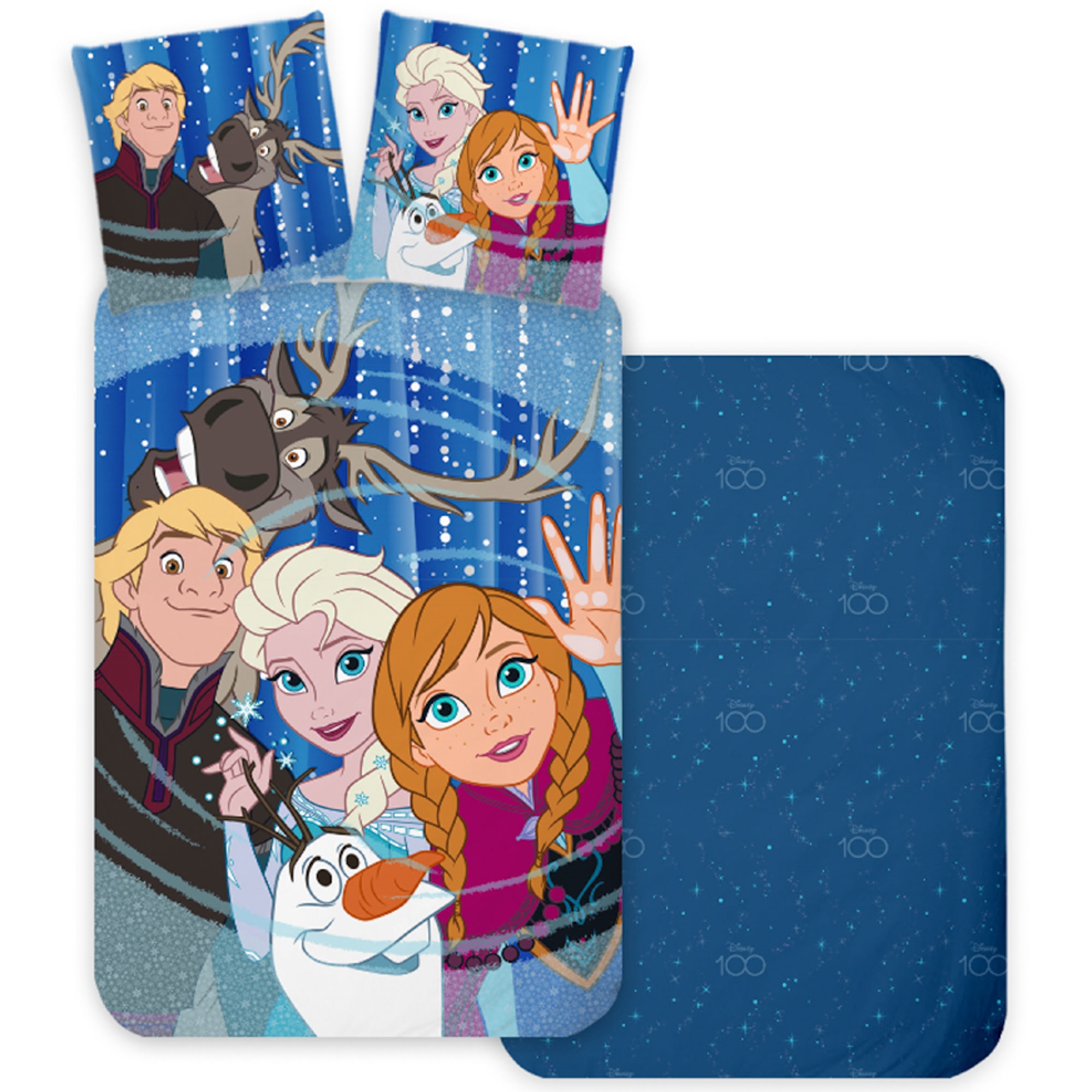 Frozen beddengoed - Anna, Elsa, Svend, Christoffer en Olaf - 100% katoenen dekbedovertrek Frozen
