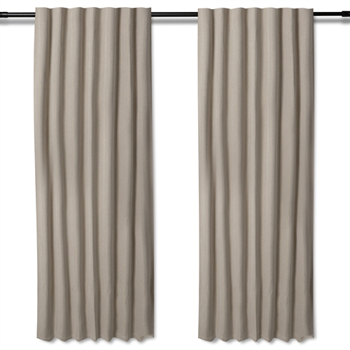 Extra lang verduisteringsgordijn - 1 stuk kant-en-klaar gordijn 140x300 cm - Beige - Nordstrand Home blackout gordijnlengtes met plooiband