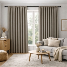 Verduisteringsgordijn - 1 st. kant-en-klaar gordijn - Beige - Nordstrand Home blackout gordijnlengtes met rimpelband