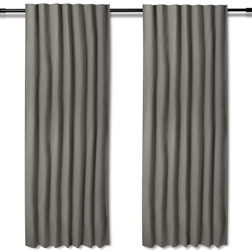 Extra lang verduisteringsgordijn - 1 stuk kant-en-klaar gordijn 140x300 cm - Grijs - Nordstrand Home blackout gordijnlengtes met plooiband