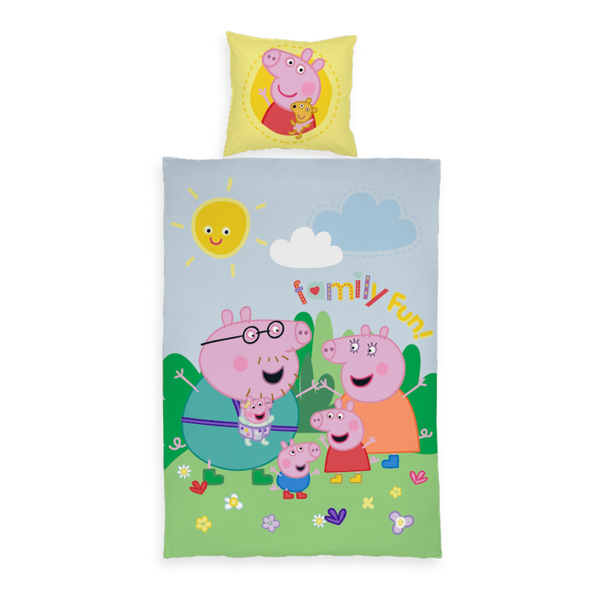 Peppa Big beddengoed - 100% katoen - Junior beddengoed 100x140 cm - De hele familie