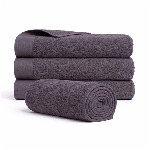 Katoenen handdoek - 100% katoen - 50x100 cm - Klaproos - Donkergrijs