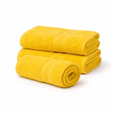 Katoenen handdoek - 100% katoen - Geel