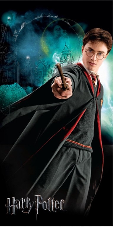 Harry Potter handdoek - 70x140 cm - 100% katoen - Zachte badhanddoek met Harry Potter en zijn toverstok