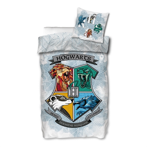 Harry Potter beddengoed 140x200 cm - Beddenset met Hogwarts logo - 2 in 1 - Dekbedovertrek van 100% katoen