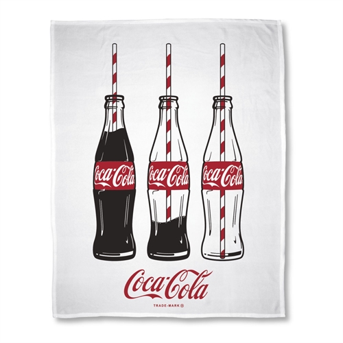 Kinderdeken - Coca Cola - 150x200 cm - Zachte fleece deken - Wit