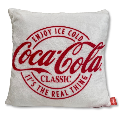 Coca Cola sierkussen - 43x43 cm - Zacht wit fleece kussen